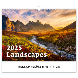 Falinaptár LANDSCAPES, fekvő, 450x315 mm, spirálos, 14 lap, képes