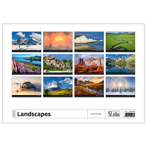 Falinaptár LANDSCAPES, fekvő, 450x315 mm, spirálos, 14 lap, képes