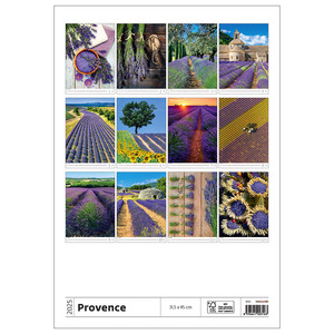 Falinaptár PROVENCE, álló, 315x450 mm, spirálos, 14 lap, képes