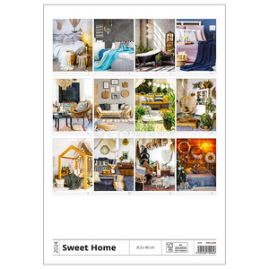 Falinaptár SWEET HOME, álló, 315x450 mm, spirálos, 14 lap, képes