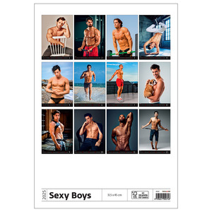 Falinaptár SEXY BOYS, álló, 315x450 mm, spirálos, 14 lap, képes