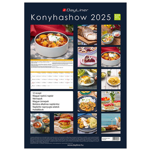 Falinaptár KONYHASHOW B3, 340x485 mm, spirálos, 14 lap, képes