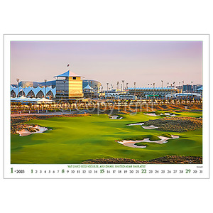 Falinaptár Golf, fekvő, 450x315 mm, spirálos, 14 lap, képes