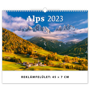 Falinaptár Alps, fekvő, 450x315 mm, spirálos, 14 lap, képes