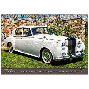 Falinaptár Retro Cars, fekvő, 450x315 mm, spirálos, 14 lap, képes