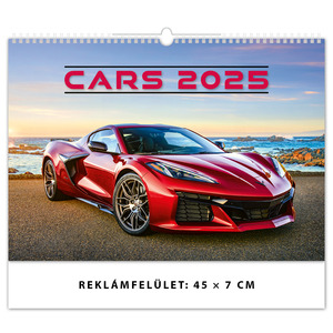Falinaptár CARS, fekvő, 450x315 mm, spirálos, 14 lap, képes