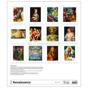 Falinaptár RENAISSANCE, 450x520 mm, spirálos, 14 lap, képes