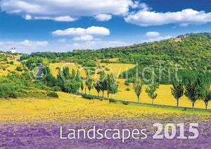 Falinaptár 485x340 mm, fekvő, LANDSCAPSES, spirálos, 14 lapos, képes