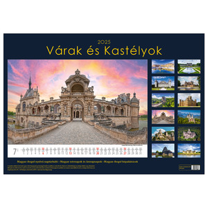 Falinaptár Várak és Kastélyok B3, 485x340 cm, spirálos, 14 lap, képes