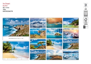 Falinaptár 485x340 mm, fekvő, SEA, spirálos, 14 lapos, képes