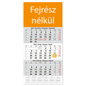 Speditőr naptár 1 tömb, 3 havi DAYLINER, fejrész nélkül