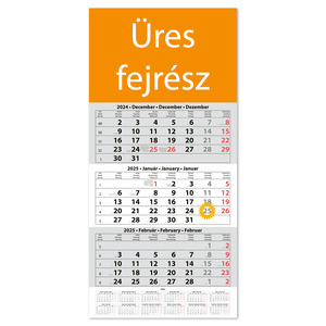 Speditőr naptár 1 tömb, 3 havi DAYLINER, üres fejrészzel