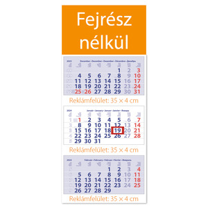 Speditőr naptár 3 tömb, 3 havi Maxi Club, Fejrész nélkül