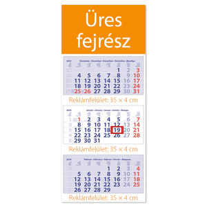 Speditőr naptár 3 tömb, 3 havi Maxi Club Fejrész üres