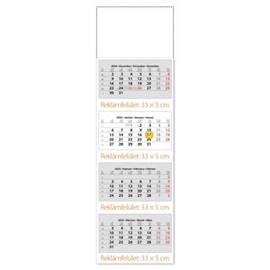 Speditőr naptár 4 tömb, 4 havi DAYLINER, Fejrész üres