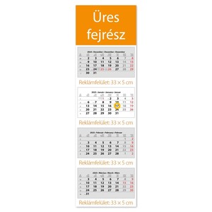 Speditőr naptár 4 tömb, 4 havi DAYLINER, Fejrész üres