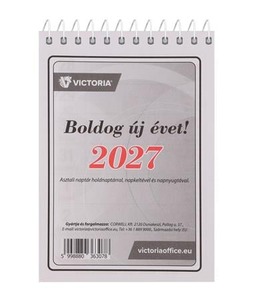 Asztali napt&aacute;r 21TA, 2027. &eacute;v, &aacute;ll&oacute;, heti, h&aacute;tlap n&eacute;lk&uuml;l, 54 lap, feh&eacute;r
