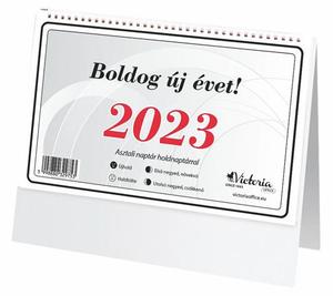 Asztali naptár 23TA, 2023. év! álló, heti, hátlap nélkül, 54 lap, fehér