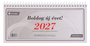 Asztali napt&aacute;r 24TA, 2027. &eacute;v, &aacute;ll&oacute;, heti, h&aacute;tlap n&eacute;lk&uuml;l, 54 lap, feh&eacute;r