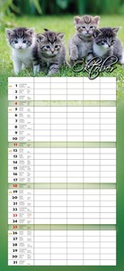 Falinaptár 22x48 cm, álló, Családi 2026.