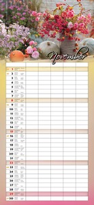 Falinaptár 22x48 cm, álló, Családi 2026.