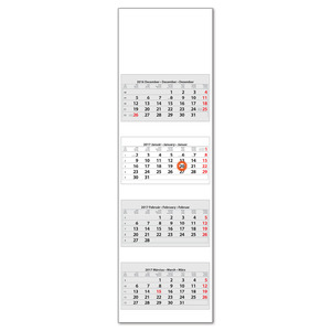 Speditőr naptár 4 tömb/4 havi, üres fejrésszel, 330x1100mm, SP-4-FU