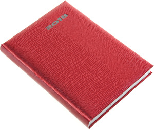 Agenda A5, napi, REALSYSTEM Iguana, fényes műbőr, korall piros