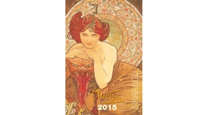 Zsebnaptár 105x158mm, heti, REALSYSTEM 5412-AM Alphonse Mucha