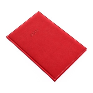 Agenda A5, napi, REALSYSTEM Bolero P, sárga belív, matt műbőr, piros