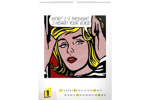 Falinaptár Roy Lichtenstein REALSYSTEM 6086-RL 48x64cm, ikerspirálos