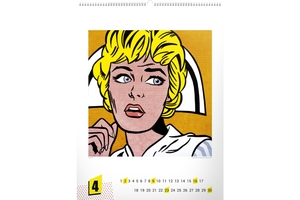 Falinaptár Roy Lichtenstein REALSYSTEM 6086-RL 48x64cm, ikerspirálos