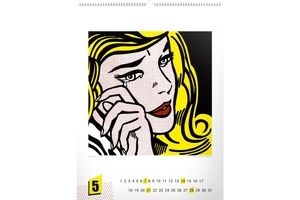 Falinaptár Roy Lichtenstein REALSYSTEM 6086-RL 48x64cm, ikerspirálos