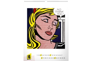 Falinaptár Roy Lichtenstein REALSYSTEM 6086-RL 48x64cm, ikerspirálos