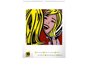 Falinaptár Roy Lichtenstein REALSYSTEM 6086-RL 48x64cm, ikerspirálos