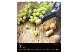 Falinaptár Wine 30x34cm REALSYSTEM 6087-WI képes, 14 lapos