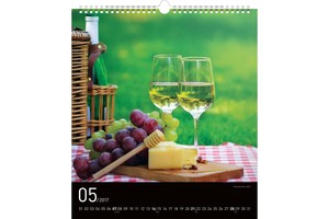 Falinaptár Wine 30x34cm REALSYSTEM 6087-WI képes, 14 lapos
