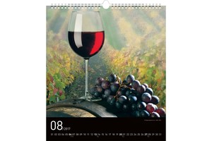 Falinaptár Wine 30x34cm REALSYSTEM 6087-WI képes, 14 lapos