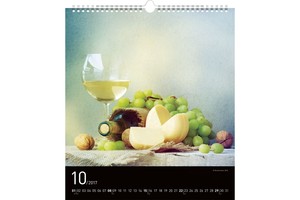Falinaptár Wine 30x34cm REALSYSTEM 6087-WI képes, 14 lapos