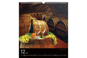 Falinaptár Wine 30x34cm REALSYSTEM 6087-WI képes, 14 lapos