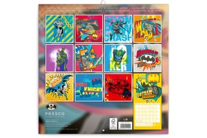 Falinaptár Batman 30x30cm REALSYSTEM 6096 tűzött, 7 lap, 16 hónap