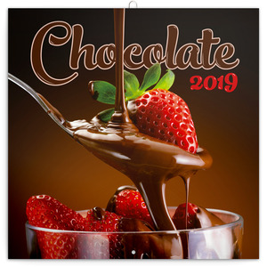 Falinaptár 30x30cm, CHOCOLATE, illatos, képes, tűzött, 7 lap, 16 hónap