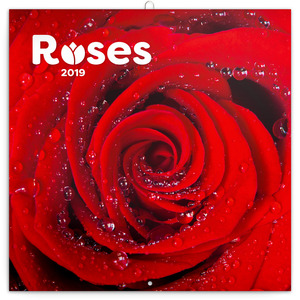 Falinaptár 30x30cm, ROSE, illatos, képes, tűzött, 7 lap, 16 hónap