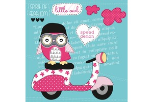 Falinaptár Wise owl family 30x30cm, REALSYSTEM 6097 képes, tűzött