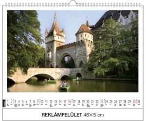 Falinaptár 46x32cm, spirálos, REALSYSTEM 6091 Budapest, fekvő, 14 lap