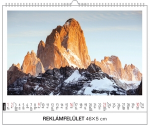 Falinaptár 46x32cm, fekvő, REALSYSTEM 6091 Hegyek, 14 lap