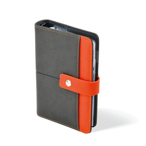 Kalendárium SATURNUS S426, fehér lap, szürke-narancs műbőr