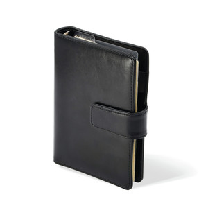 Kalendárium SATURNUS L223, chamois lapos, fekete műbőr