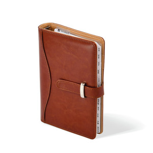 Kalendárium SATURNUS L437, fehér betétlap, cseresznye műbőr