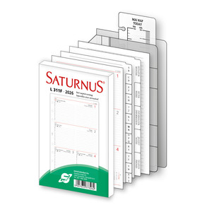 Kalendárium SATURNUS L437, fehér betétlap, sötétbarna műbőr