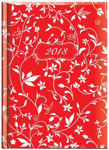 Agenda B6 napi, TopTimer J022, JOY, papírbevonó, fehér lap, hibiszkus